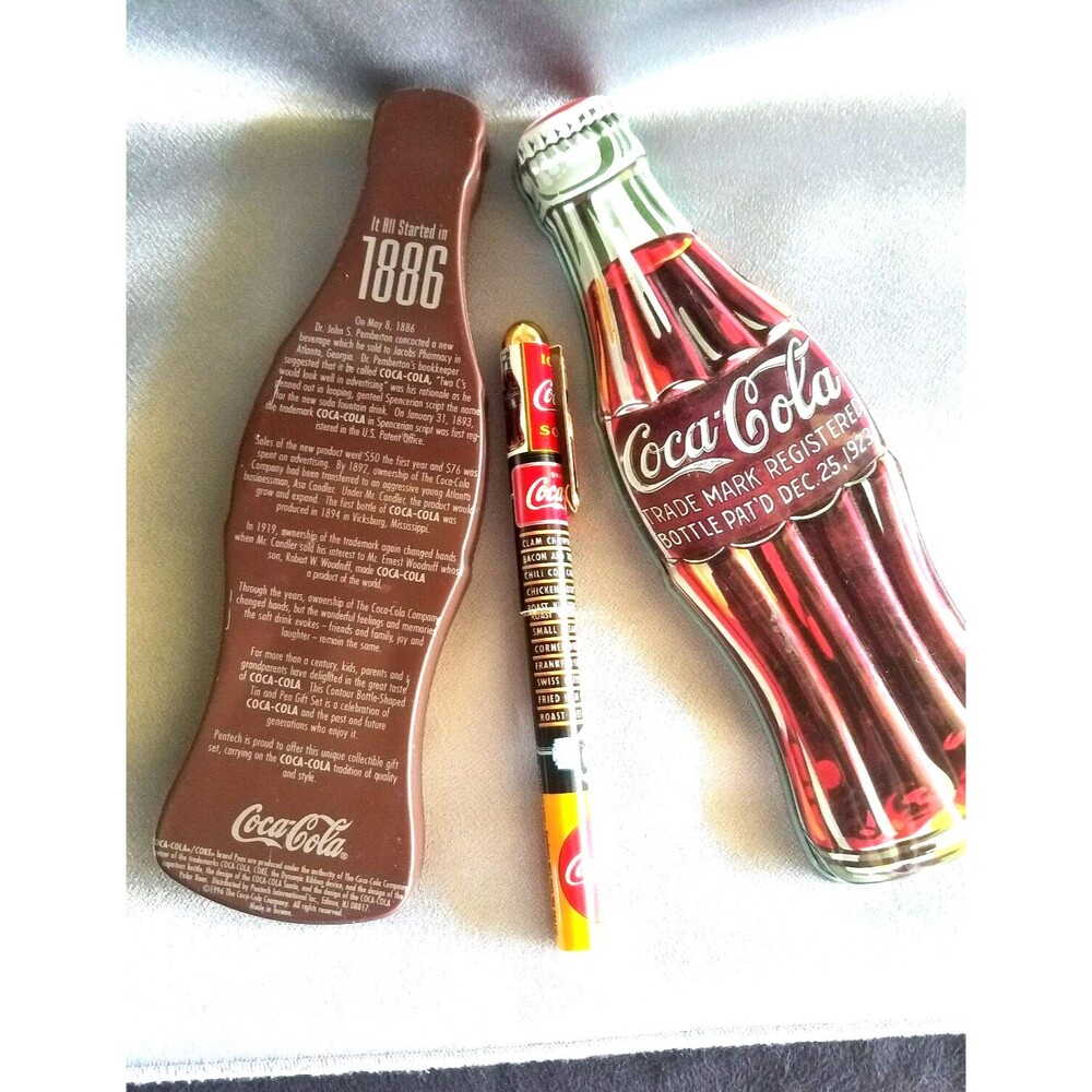 Vintage Coca Cola Roller Ball Pen in Tin box 1996 commemorative